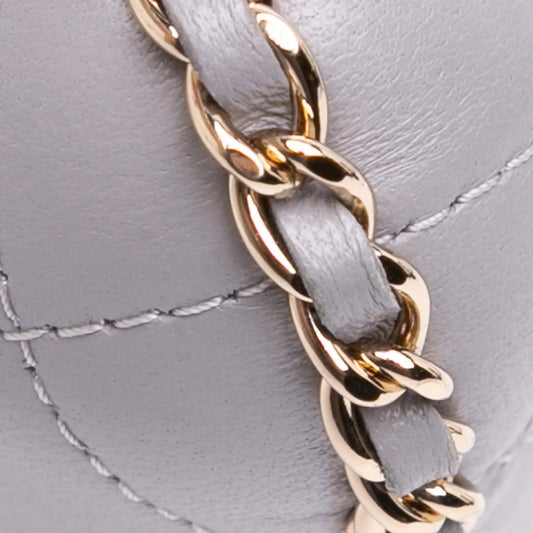 Lambskin leather quilted mini bag with chain