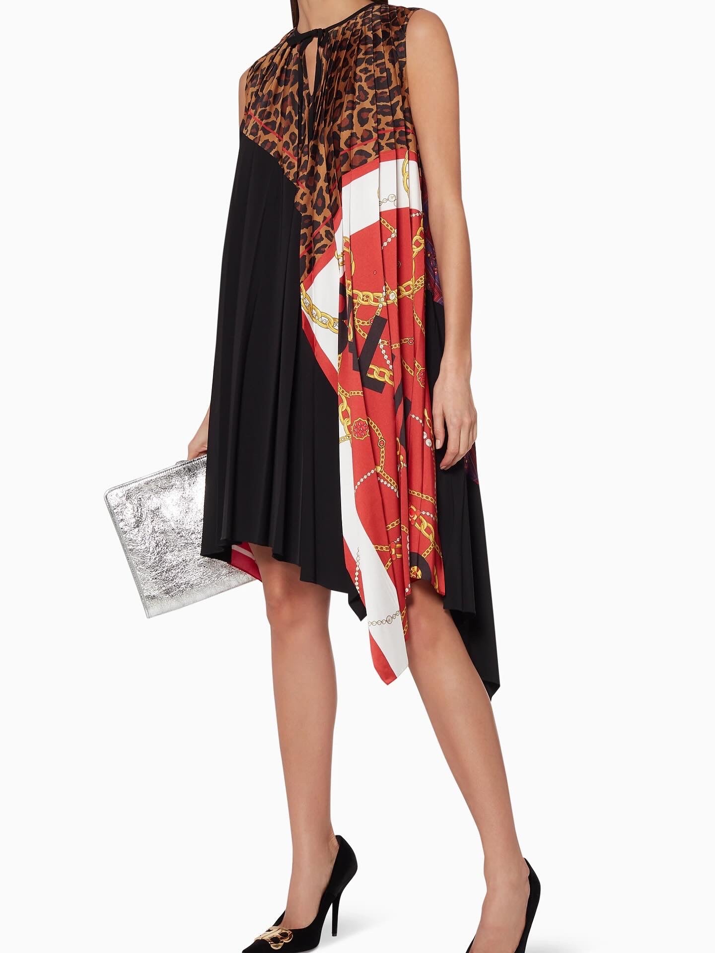 Asymmetric printed dress