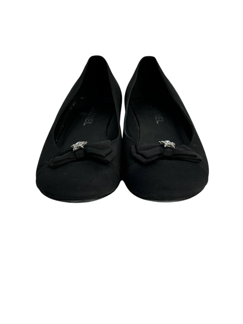 Ballet Flats with Bow and Crystal-Embellished Star