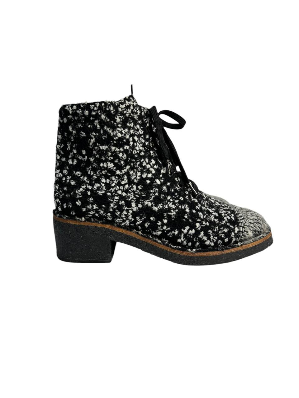 Textured boucle ankle boots for everyday wear