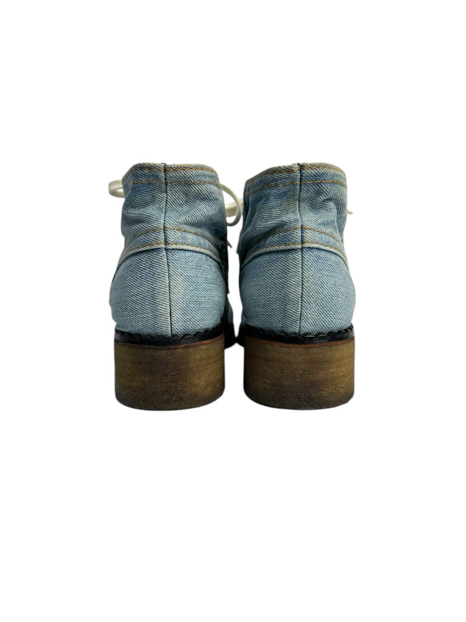 Denim boots with signature details