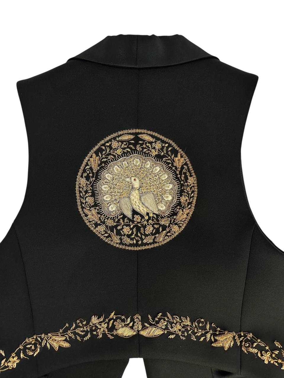 Embroidered vest with silk lapels