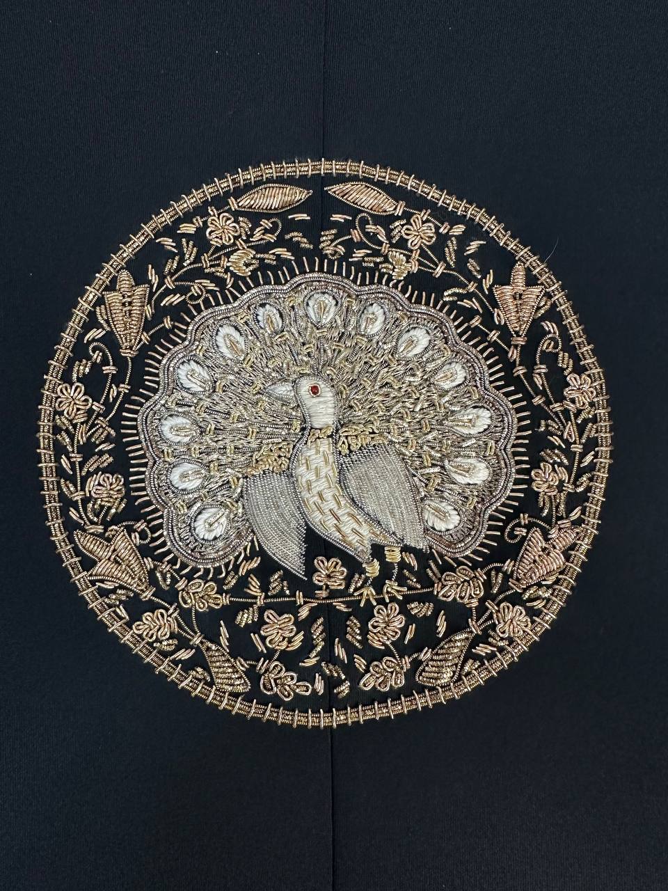 Embroidered vest with silk lapels