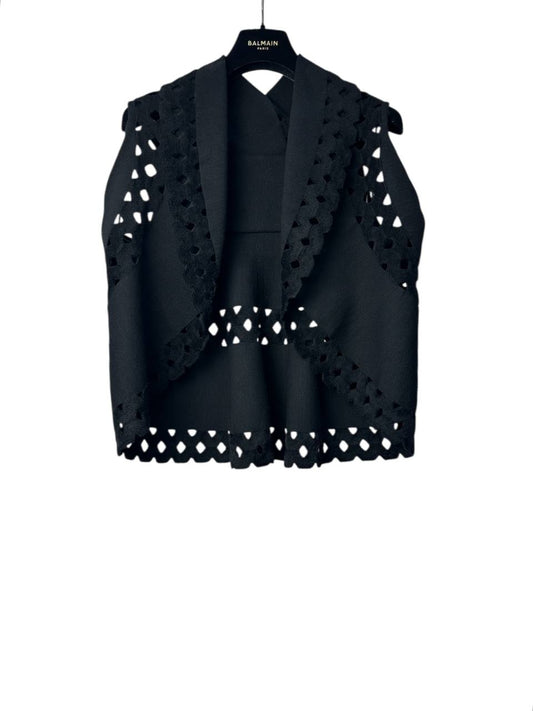 Wool vest with cut-out detailing