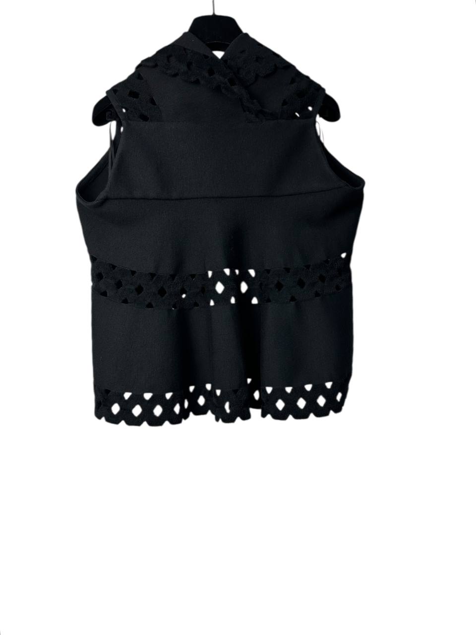 Wool vest with cut-out detailing