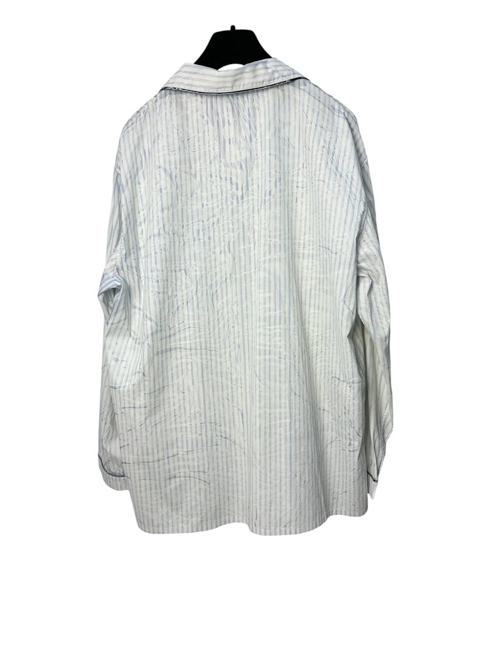 Striped pajama shirt with crystal buttons