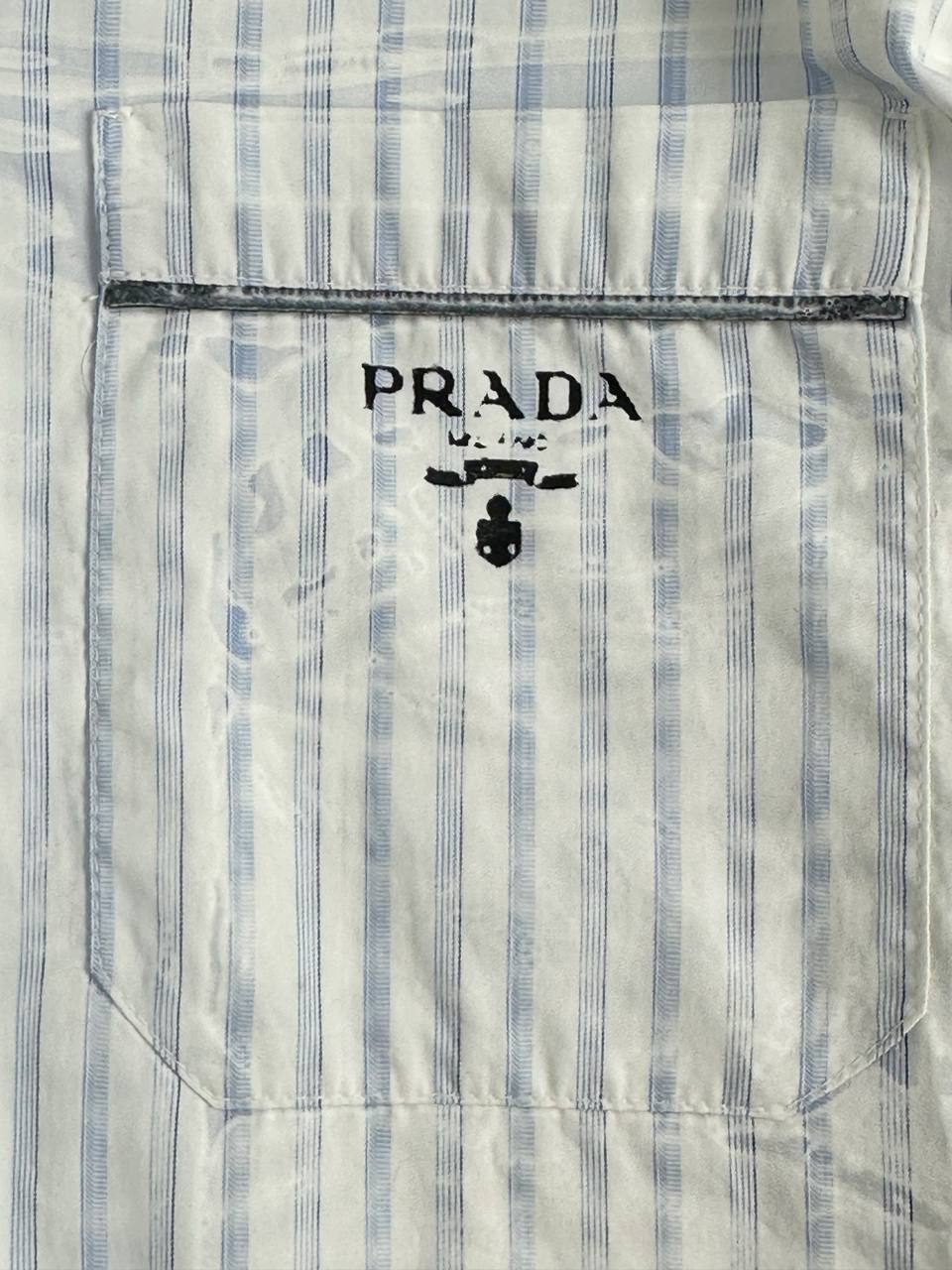 Striped pajama shirt with crystal buttons