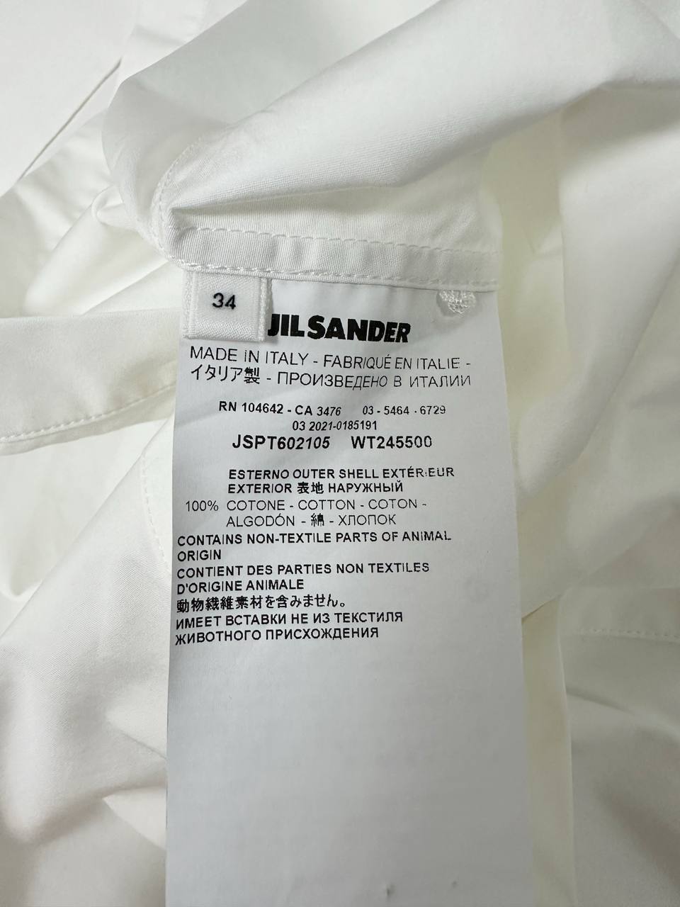 Cotton shirt with asymmetric collar