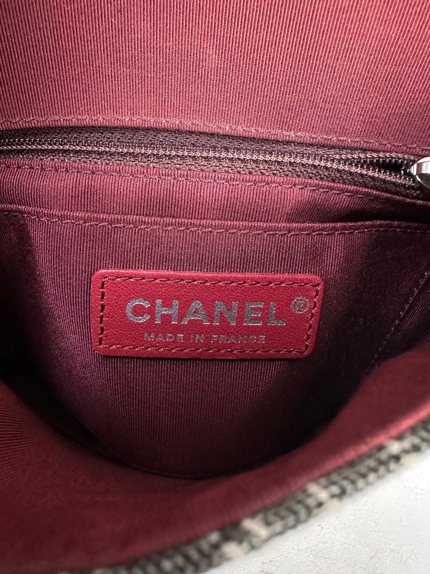 Chanel Camellia fabric messenger bag with leather trim