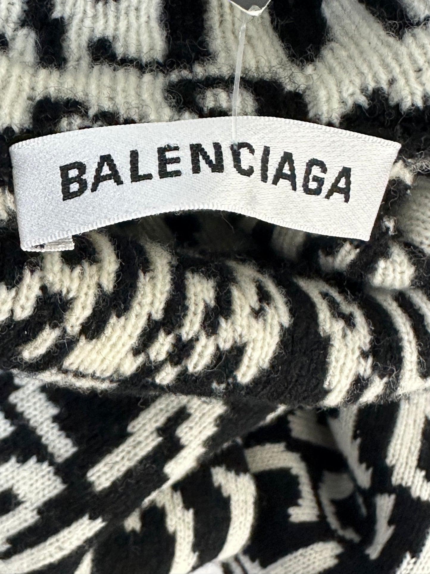 Balenciaga jacquard logo sweater dress