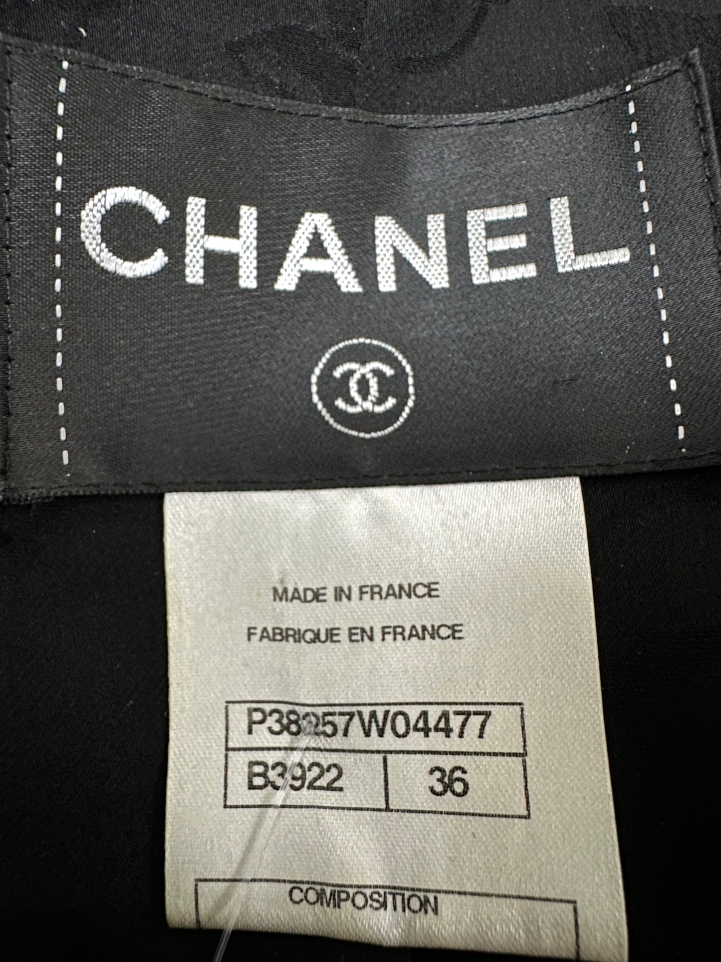 Chanel navy pleated set with silk inserts