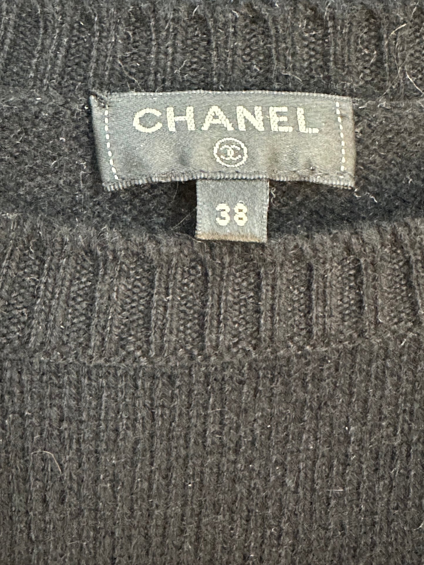 Chanel cashmere top with pearl buttons