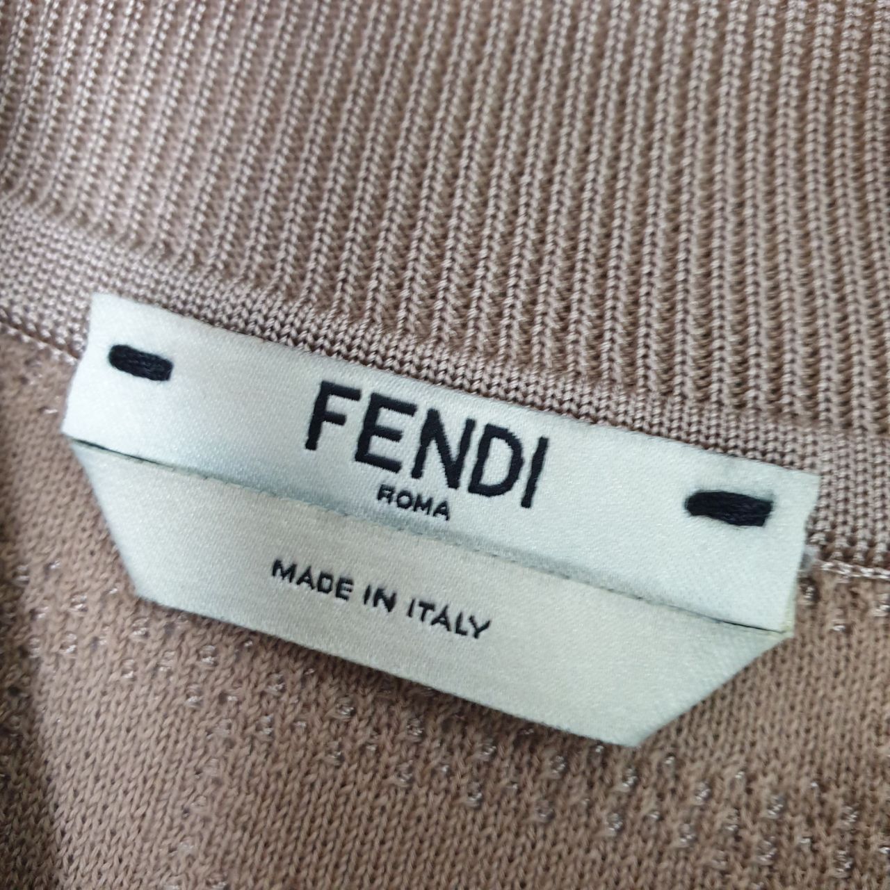 Knitted beige long-sleeve dress