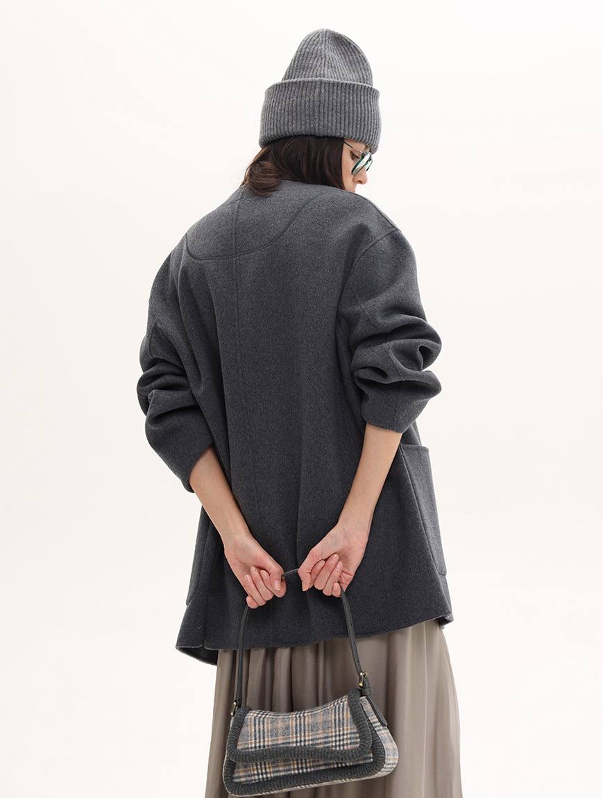 Grey coat with cashmere