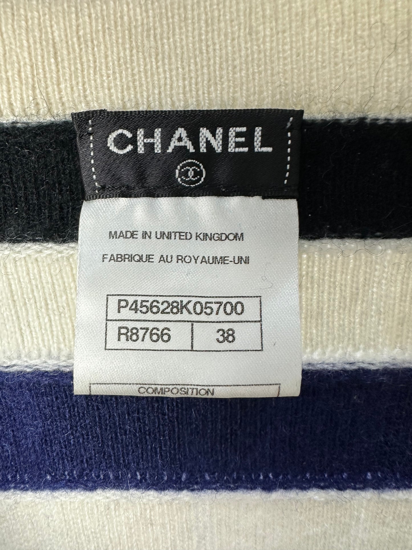 Striped cashmere top with short sleeves