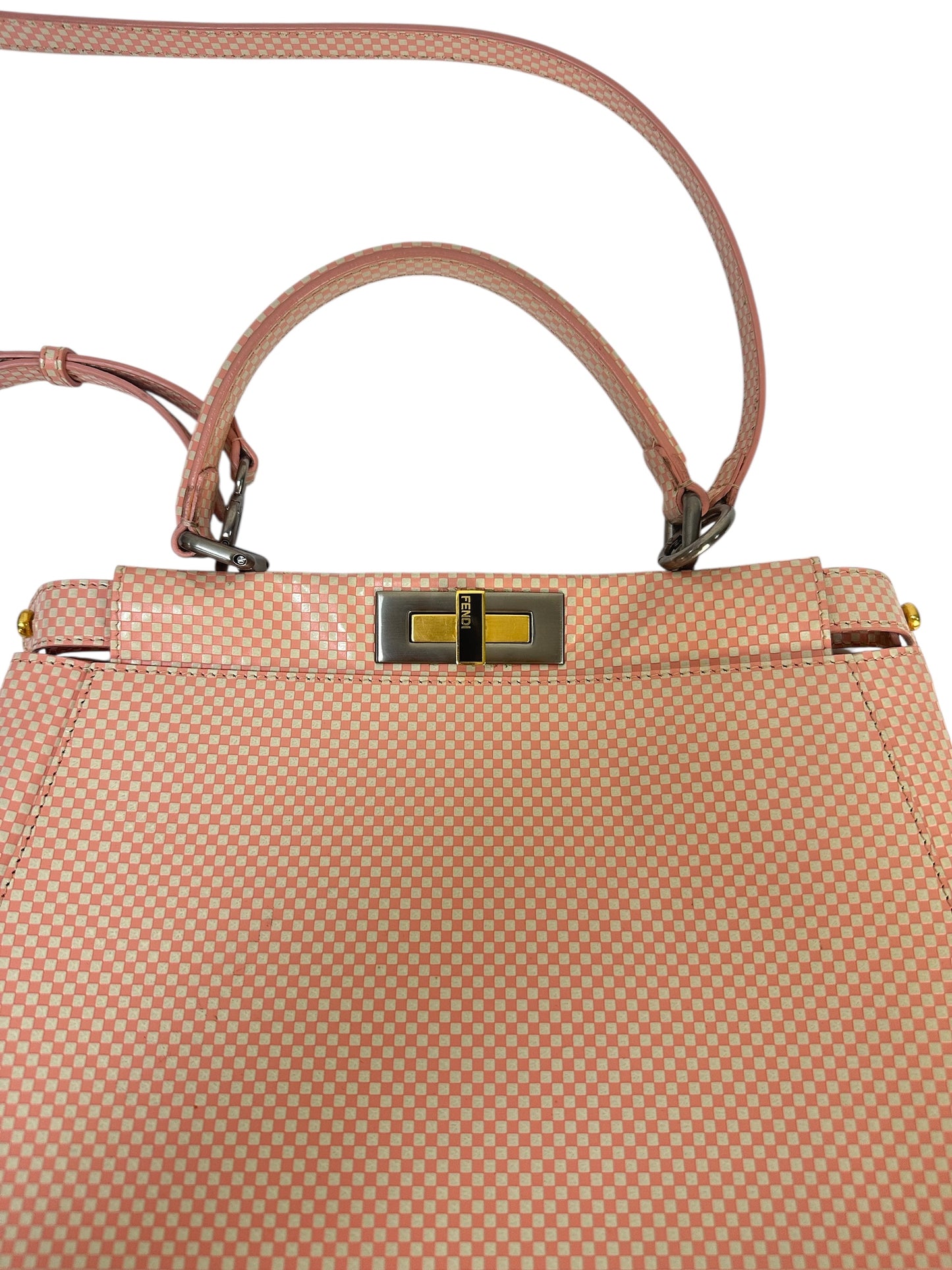 Patent leather bag with sequins