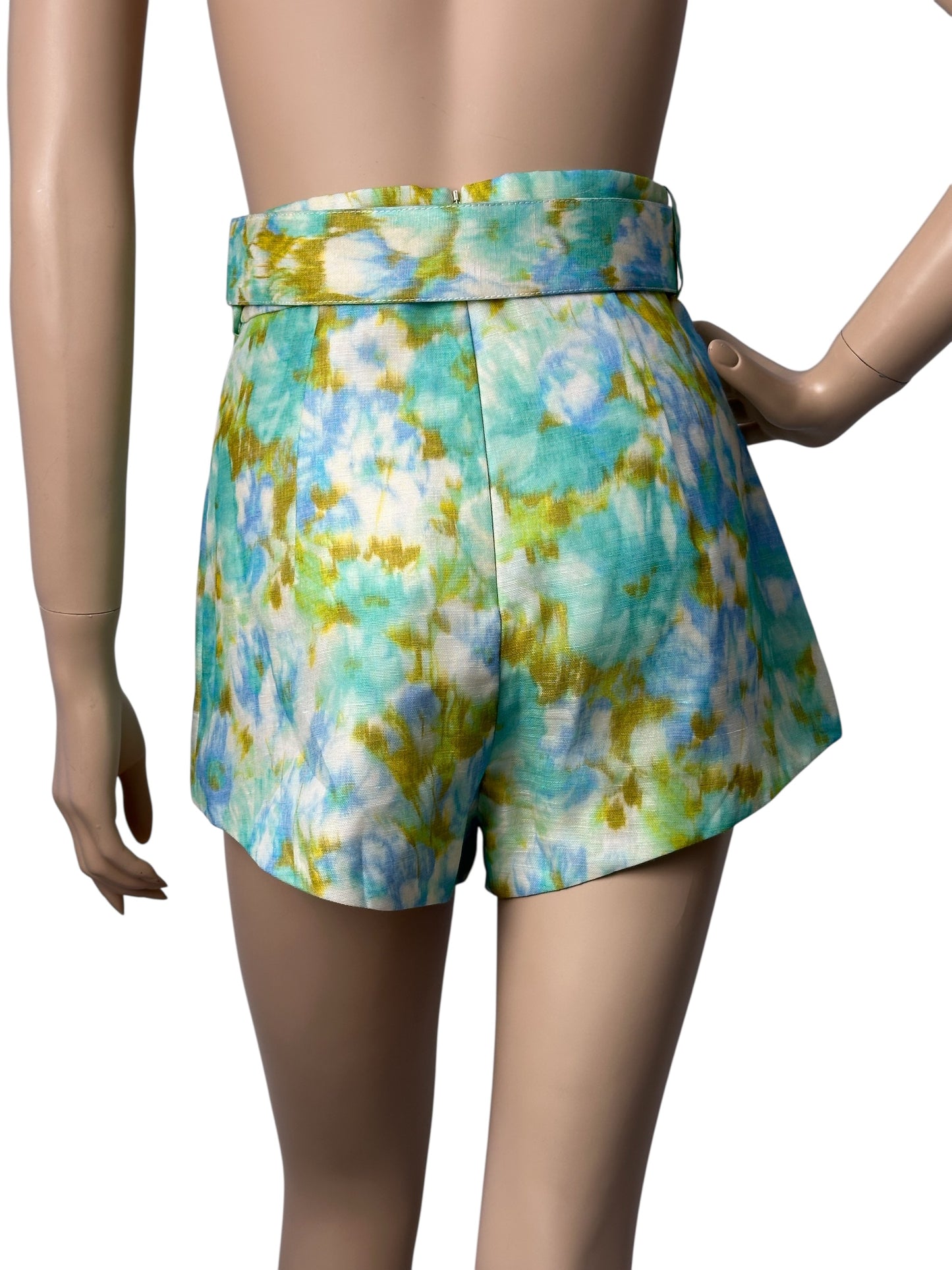 Draped top and belted shorts set