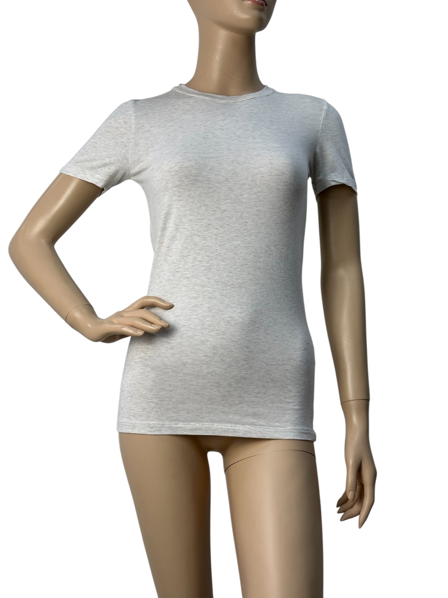 Soft cotton T-shirt in ecru shade