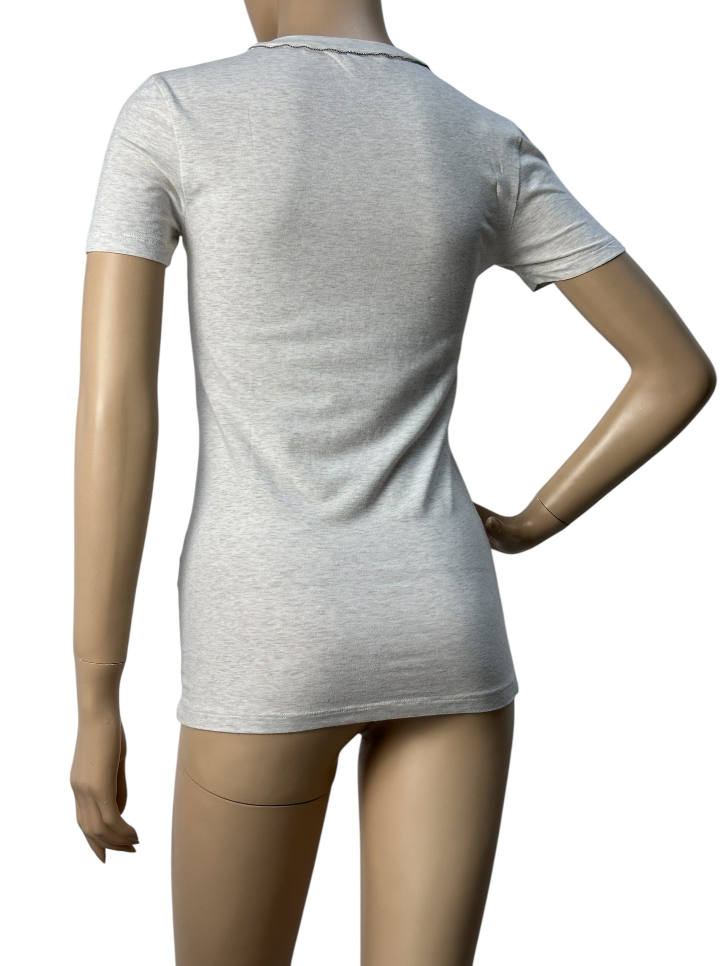 Soft cotton T-shirt in ecru shade