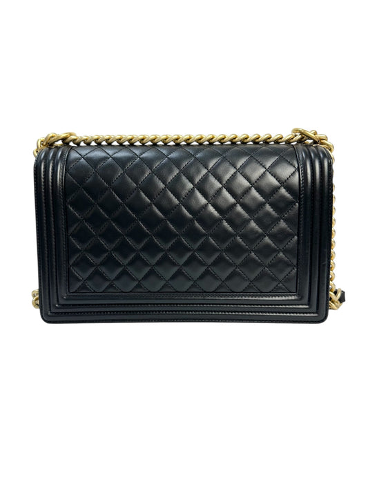 Boy bag in genuine leather with chain strap