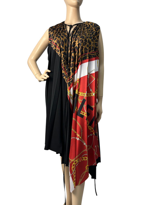 Asymmetric printed dress