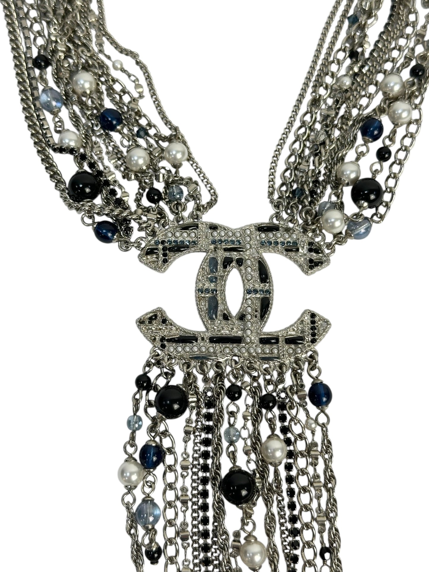 Multi-layer necklace with pendants and chains