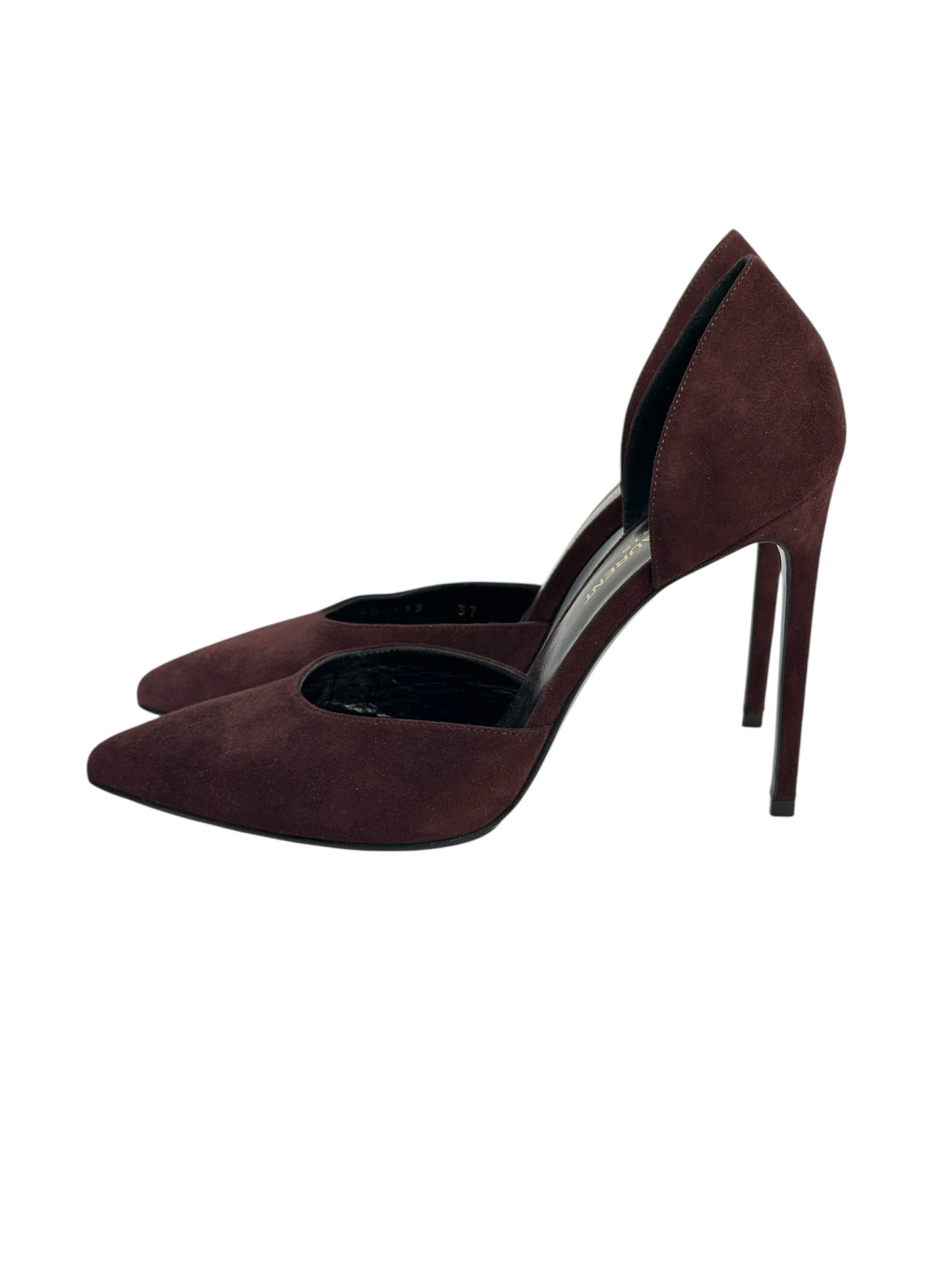 Suede high-heel pointed-toe pumps