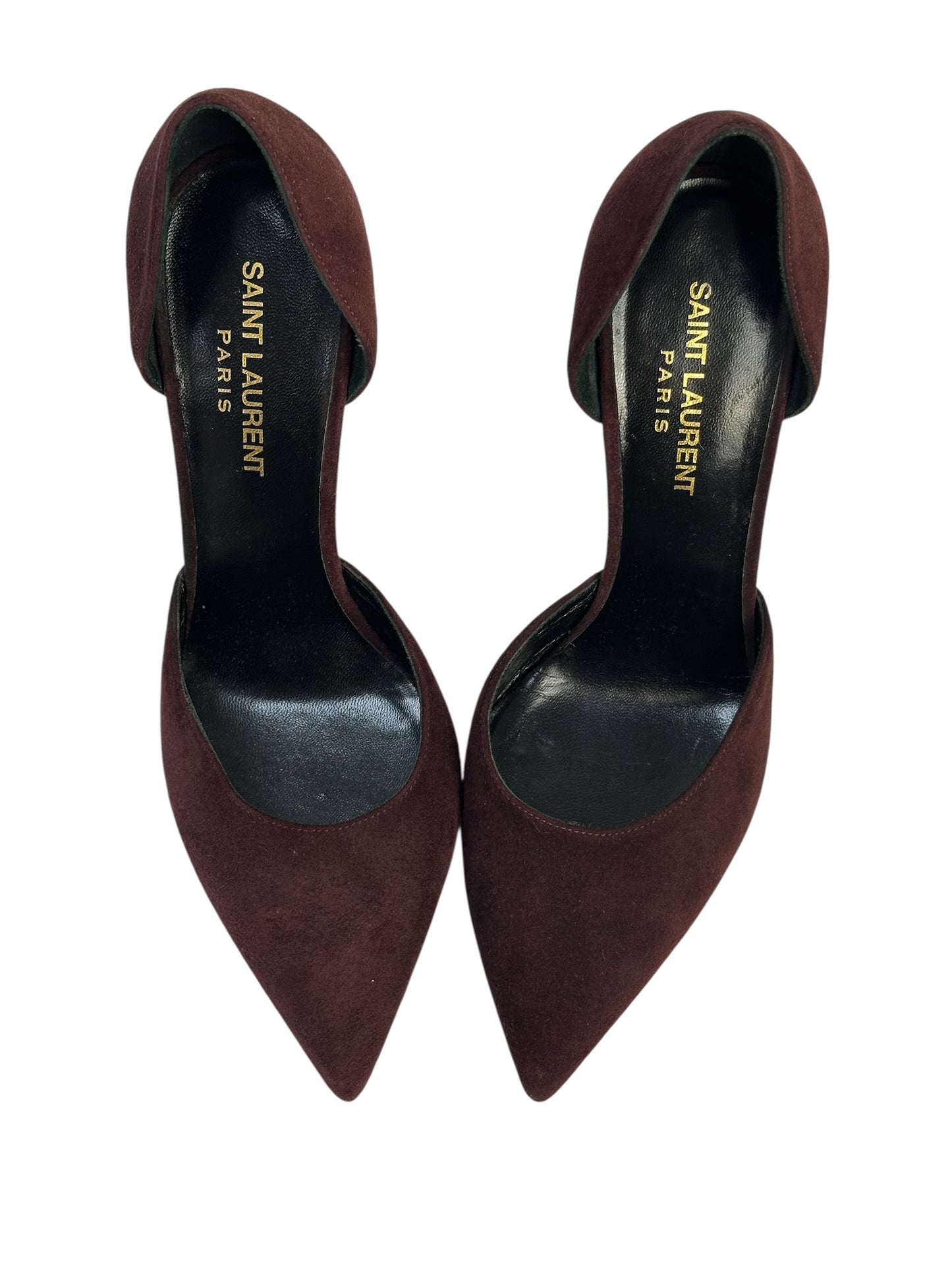 Suede high-heel pointed-toe pumps