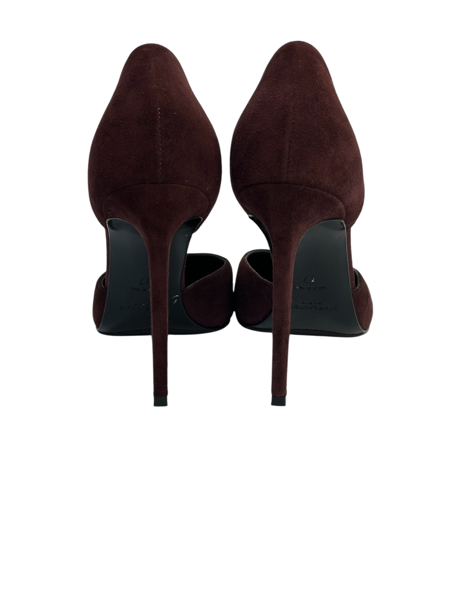 Suede high-heel pointed-toe pumps
