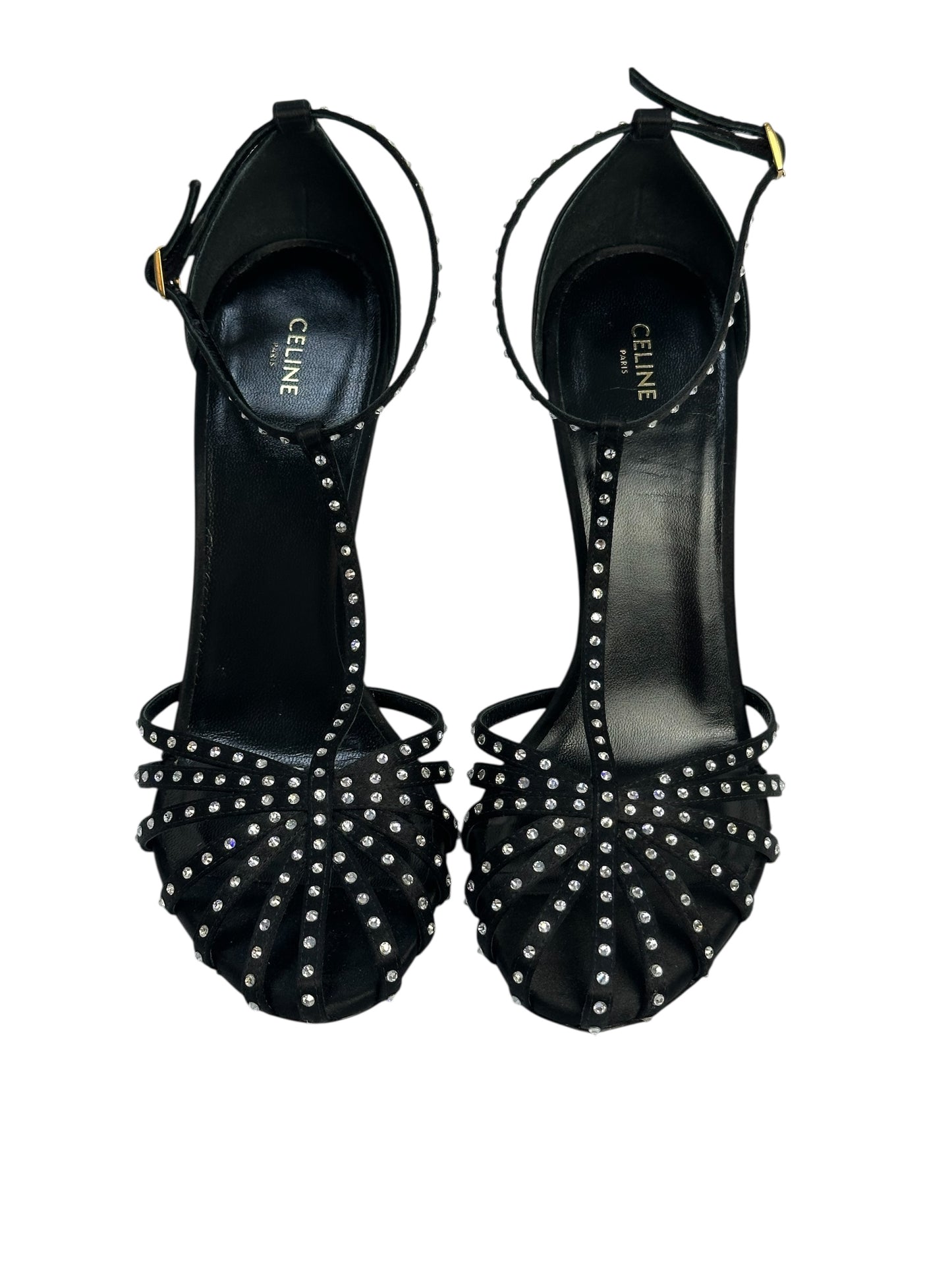 High-heel pumps with crystals