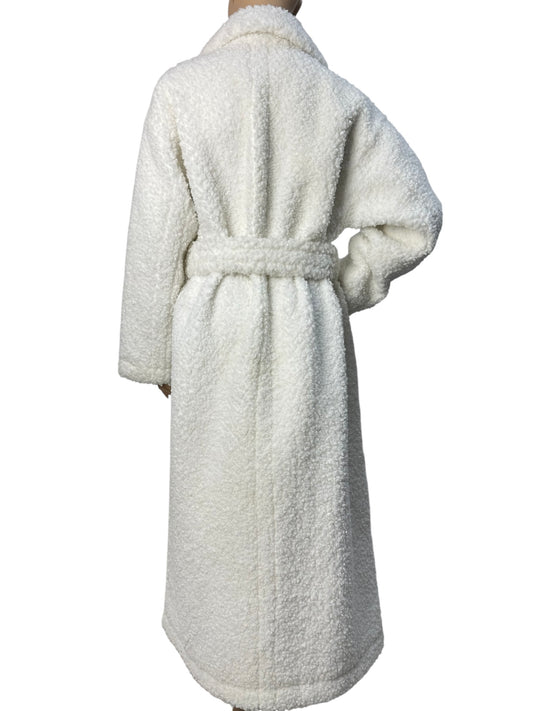 White long faux fur coat