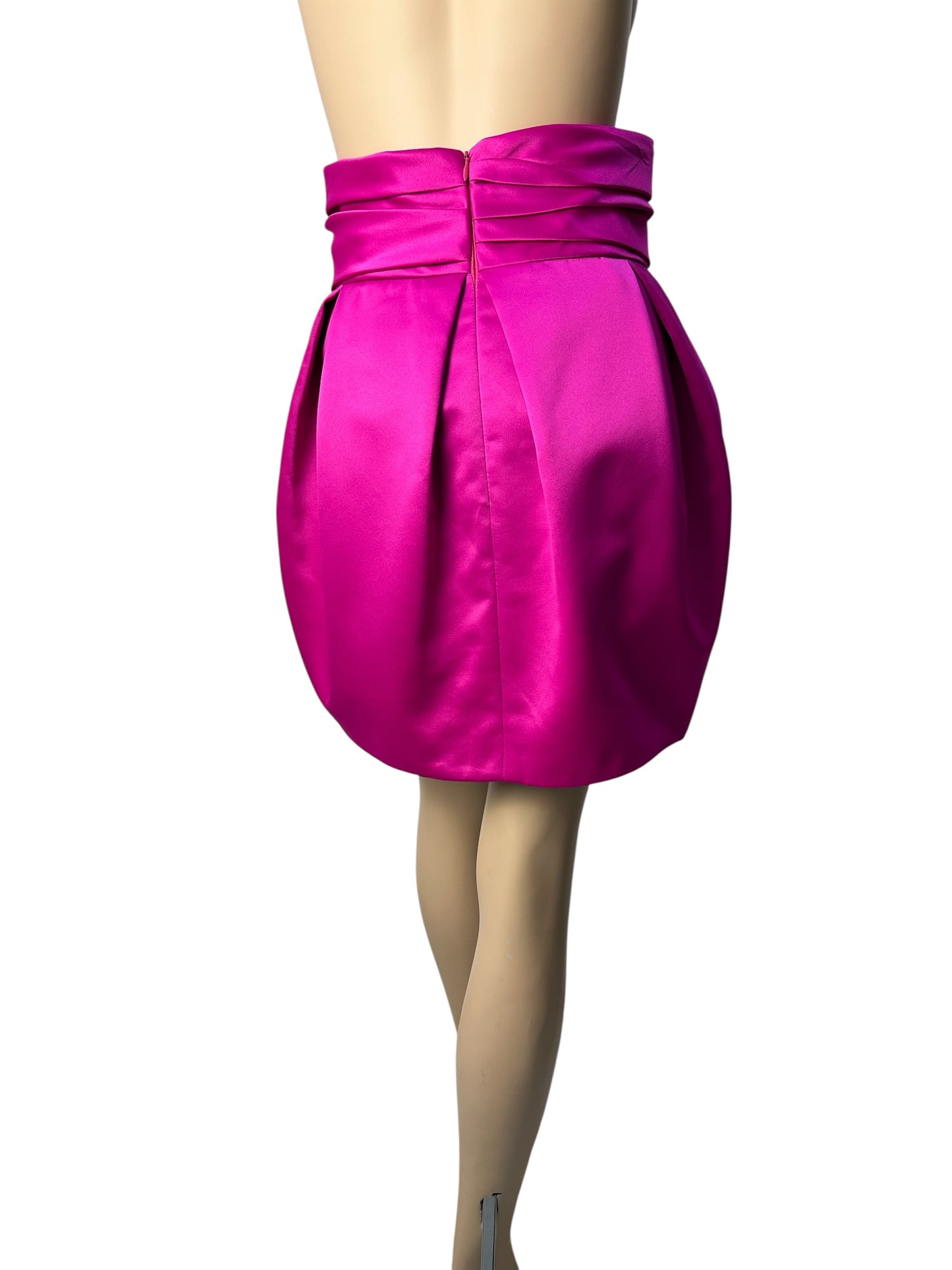 Mini skirt satin fuchsia