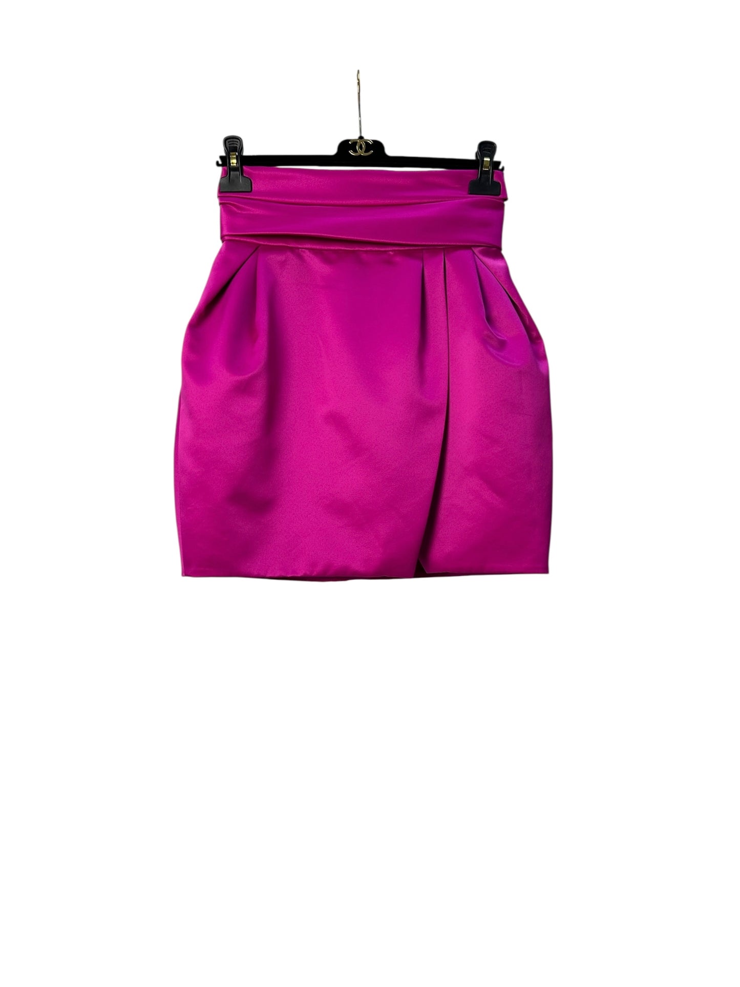 Mini skirt satin fuchsia