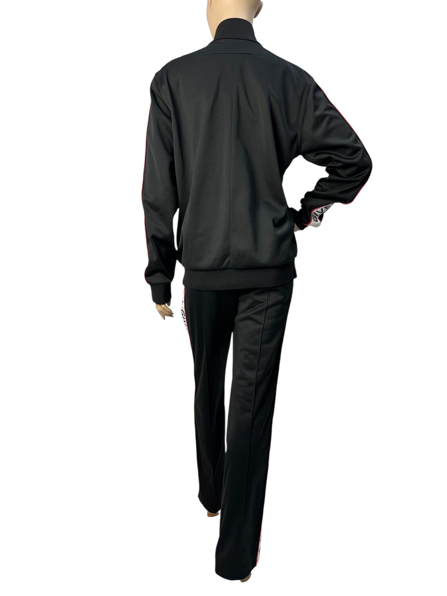 Black tracksuit with contrast side stripes