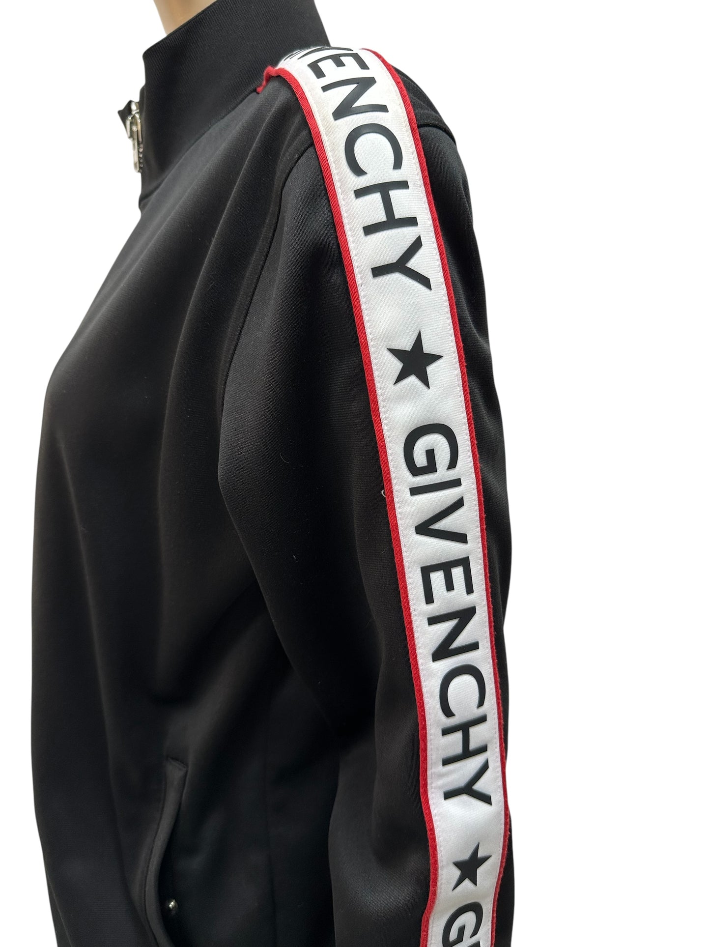 Black tracksuit with contrast side stripes