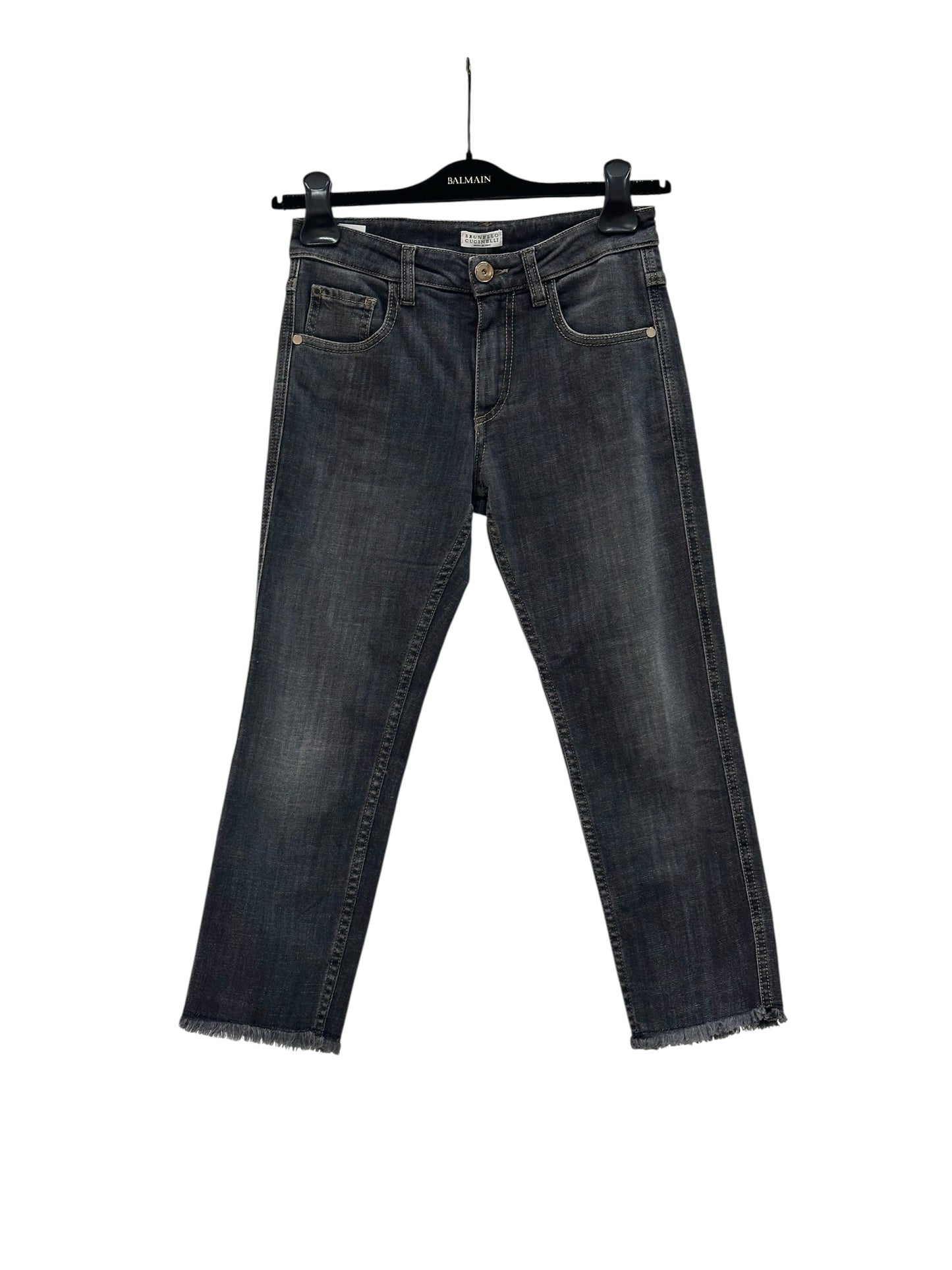 Jeans with raw hem