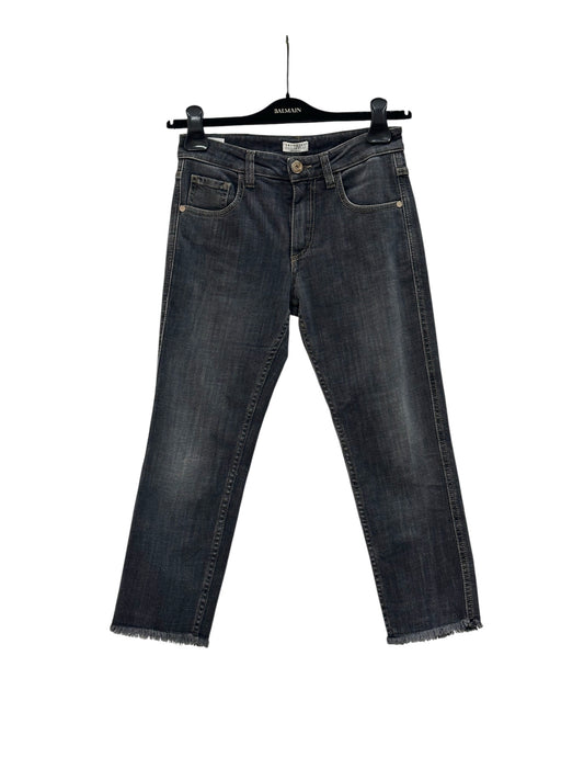Jeans with raw hem