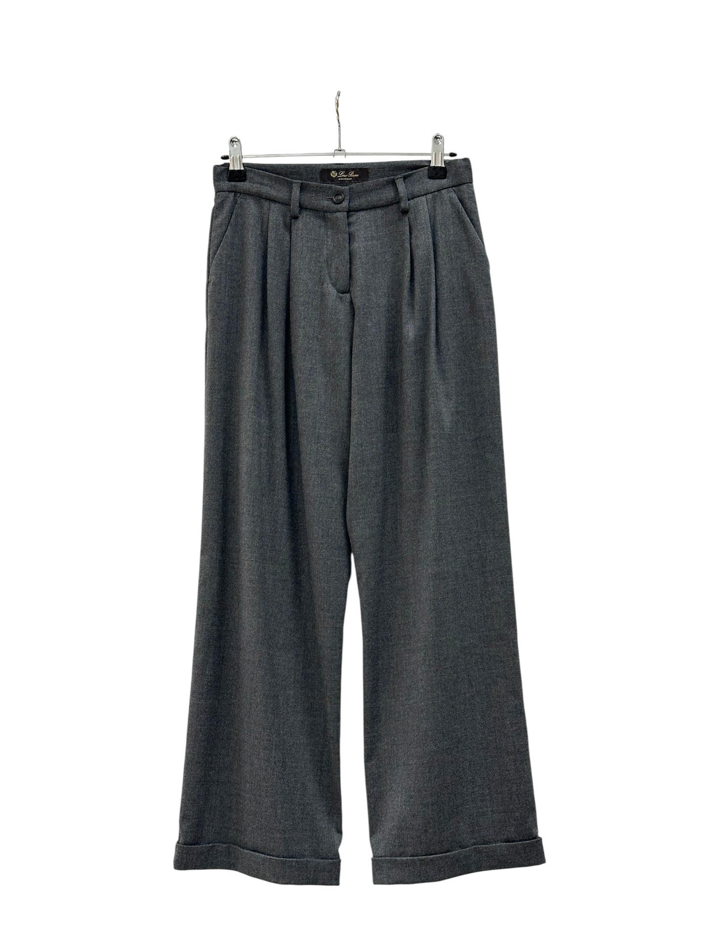 Wool blend wide-leg trousers