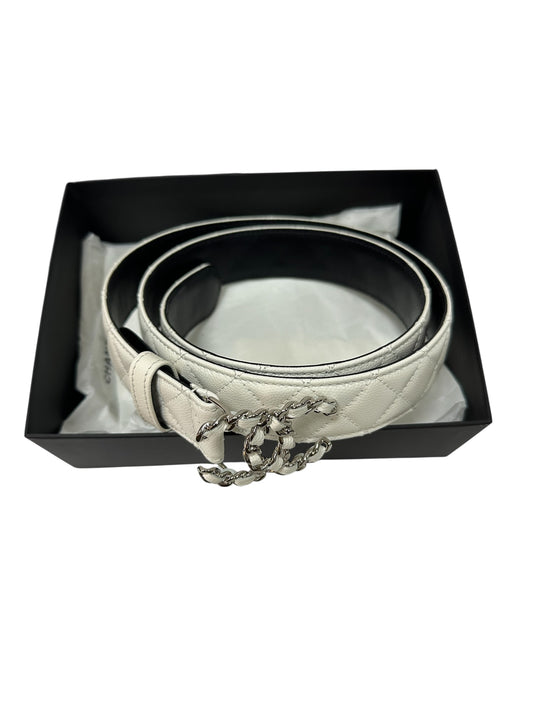 Leather belt with chain