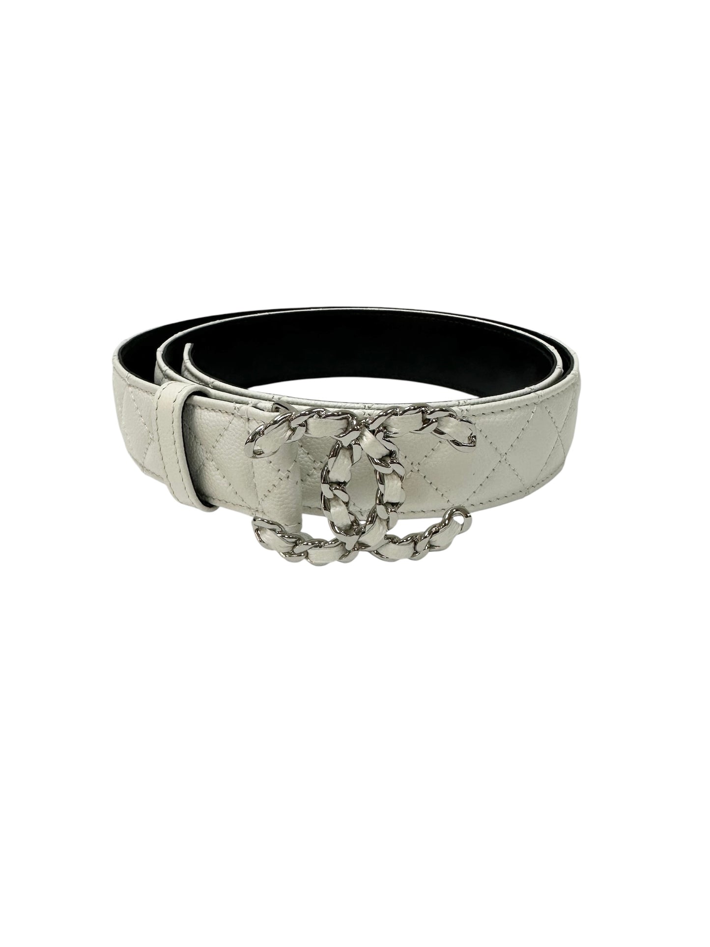 Leather belt with chain