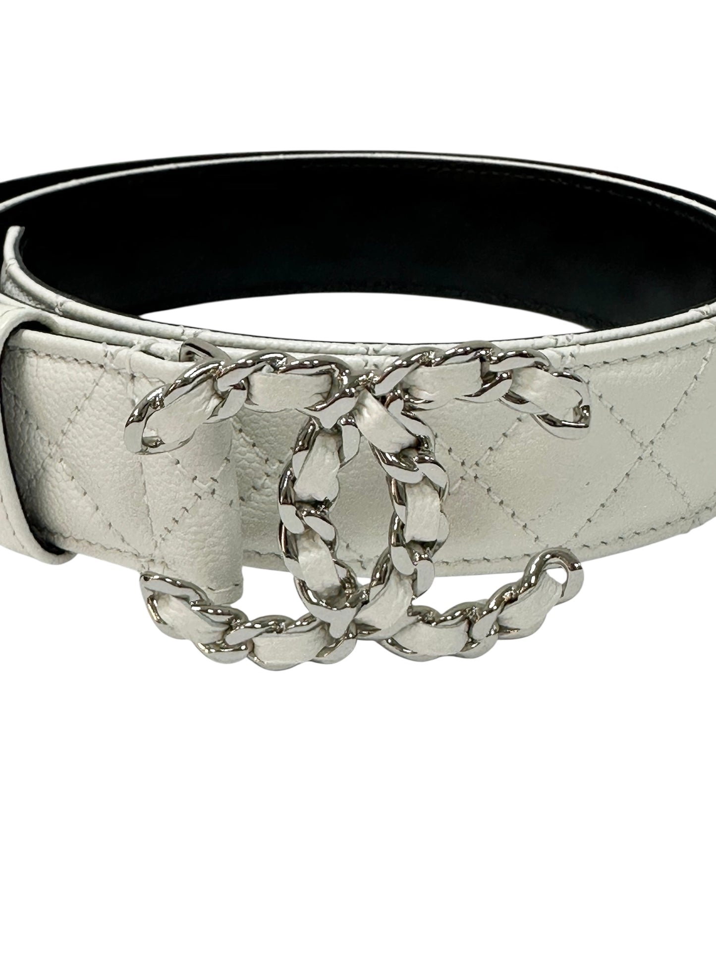 Leather belt with chain