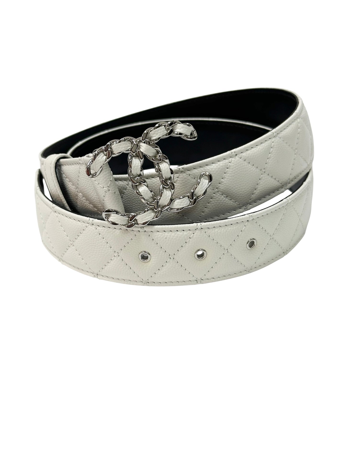 Leather belt with chain