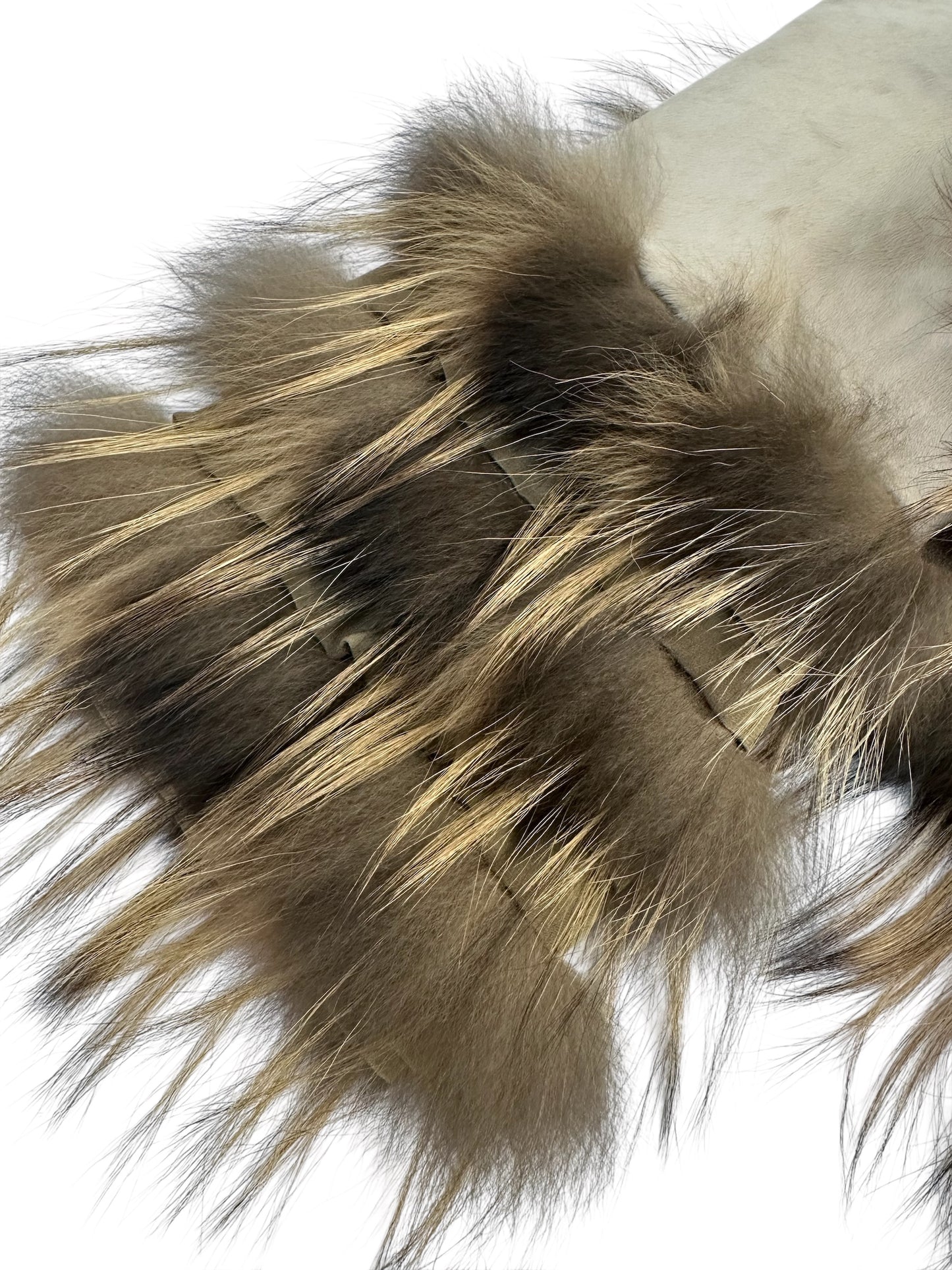 Short jacket with fur inserts