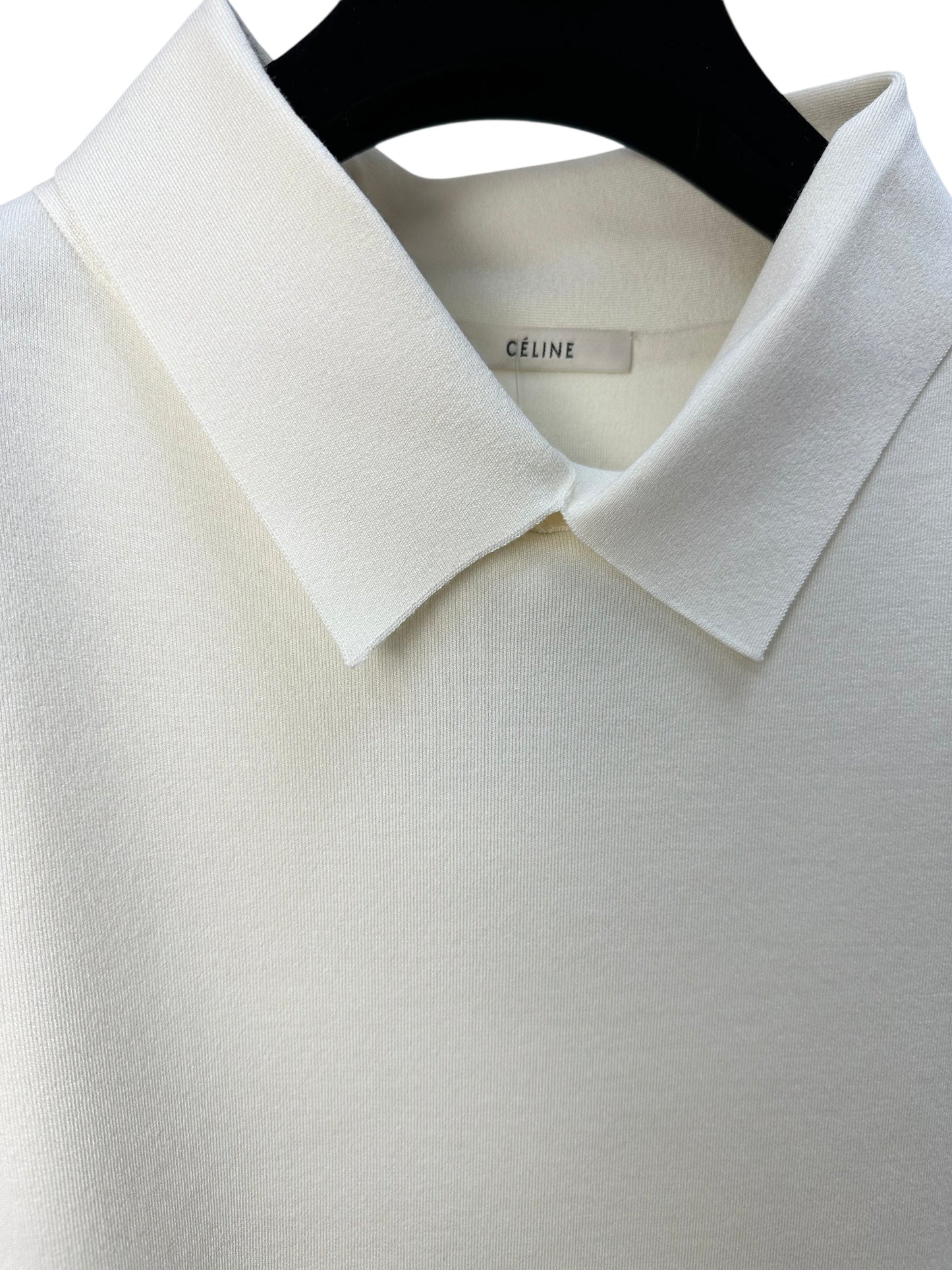 White wool top with long sleeves