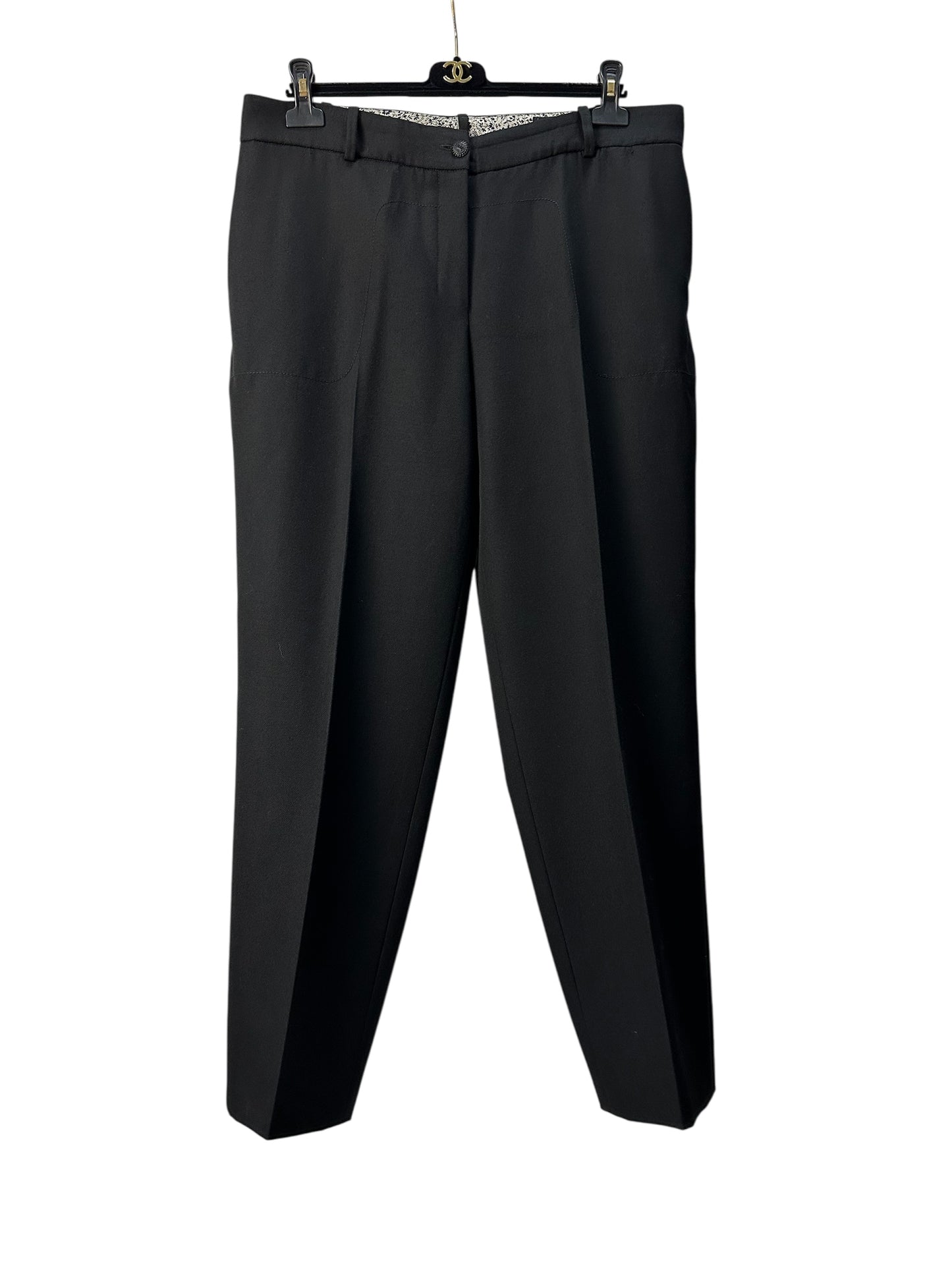 Black wool suit with silk lining