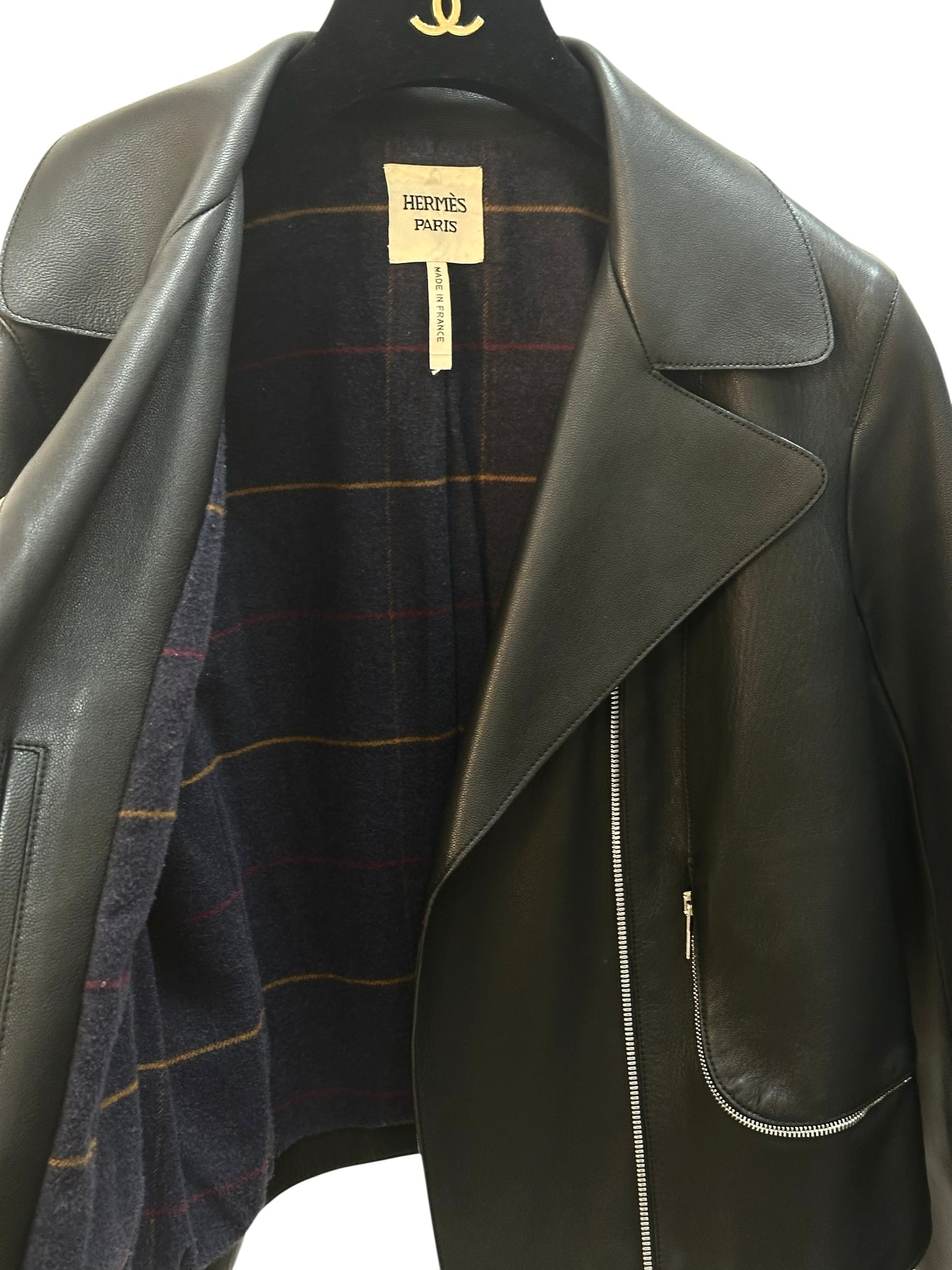 Minimalist leather jacket