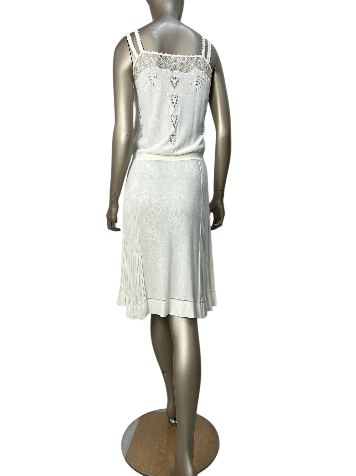 Lace-trimmed slip dress