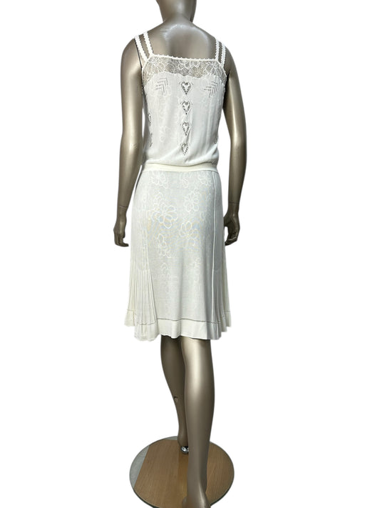 Lace-trimmed slip dress