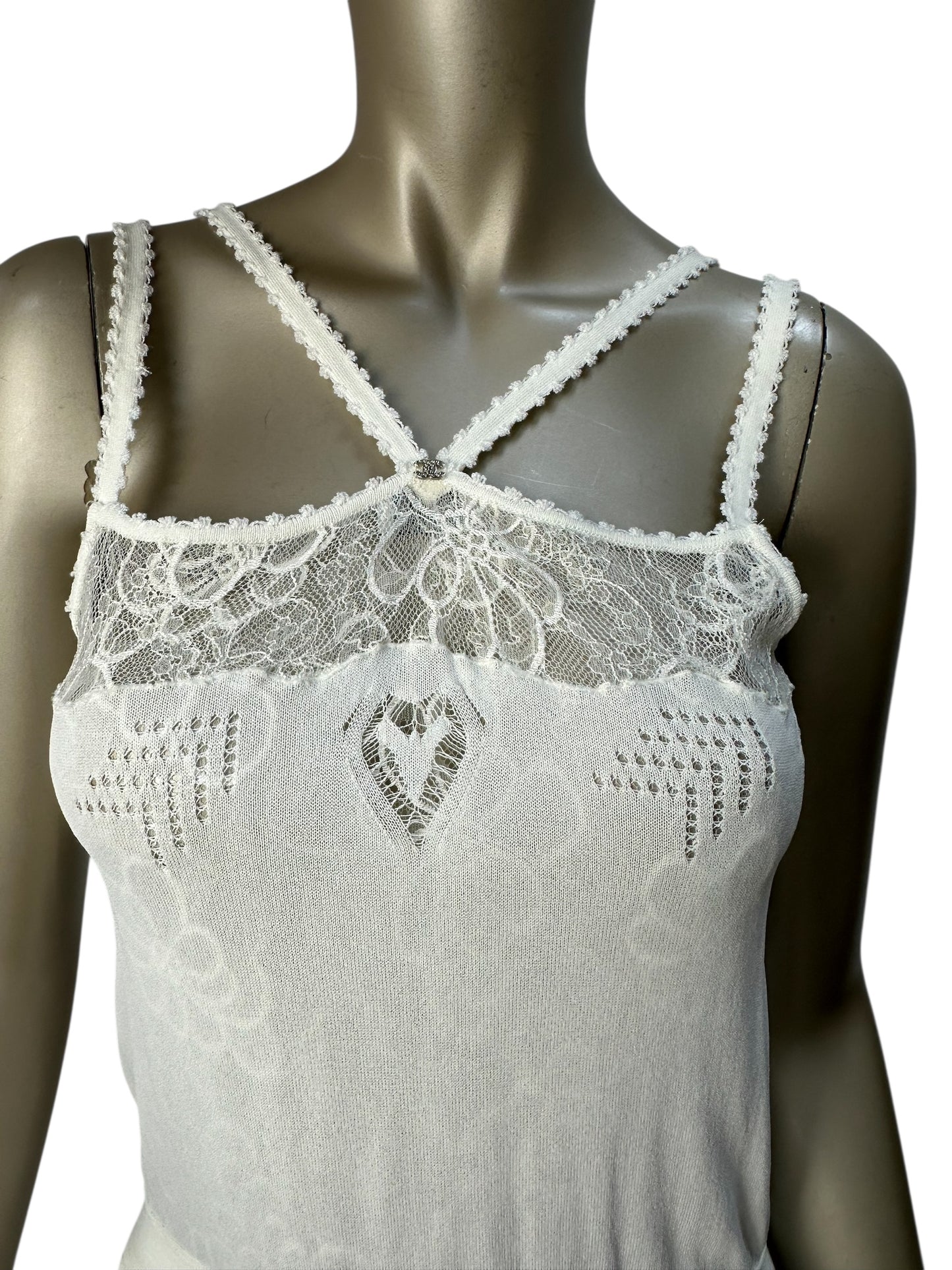 Lace-trimmed slip dress