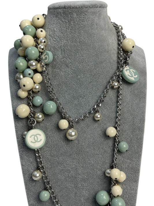 Chanel pastel jewelry set of necklace and bracelet